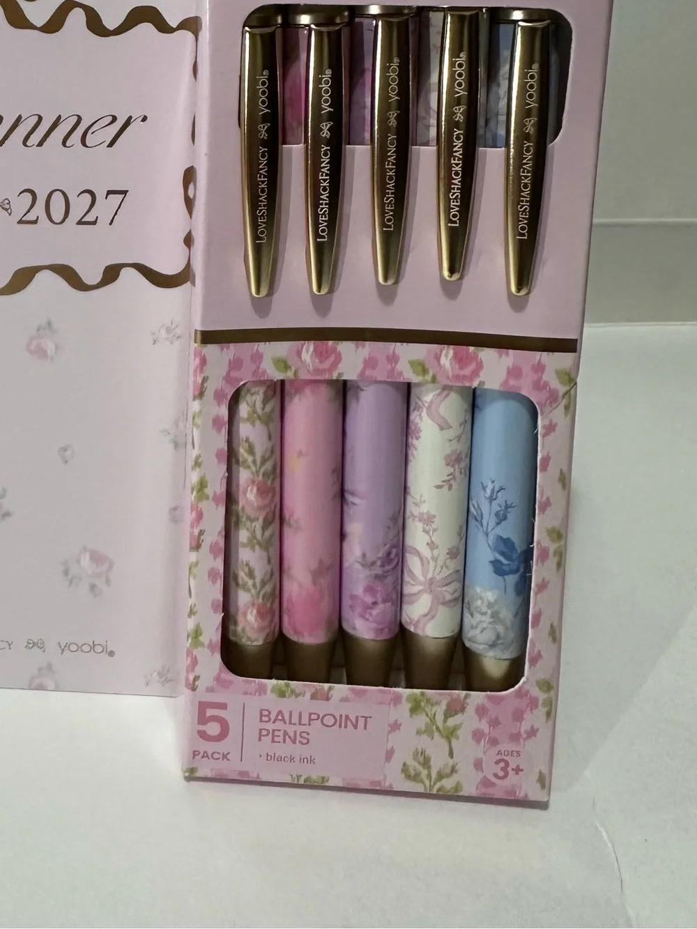 Love Shack Fancy x yoobi Blue Floral School/Office Planner & 5pk Pen - Gift set